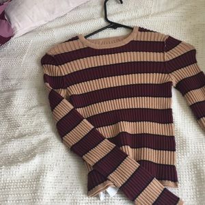 Stripped ribbed sweater
